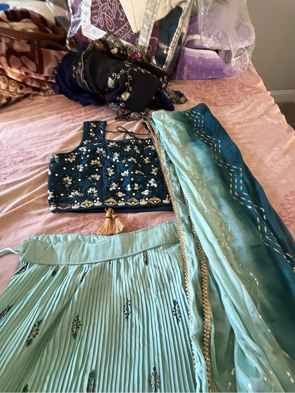 Chaniya choli’s for sale with different colors and patterns